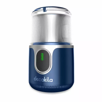 Decakila Coffee Grinder Cordless Stainless Steel Grind Blade 90w Kmcf022l safe lid protect stainless steel inner liner with usb charging line and 2 in 1 spoon and brush