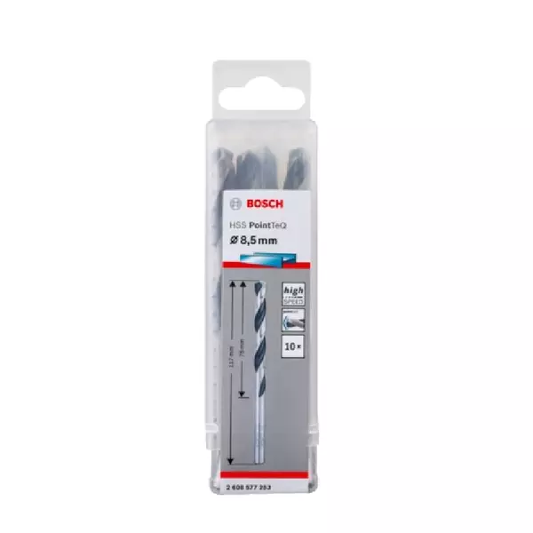 Bosch Twist Drill Pointteq Hss G 8.5Mm 2608577253 1 Bosch Twist Drill Pointteq Hss G 8.5Mm 2608577253