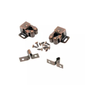 Total Double Roller Catch 1-1/4" with Galvanize Surface, Includes Fasteners, Steel 2pcs TRC2304