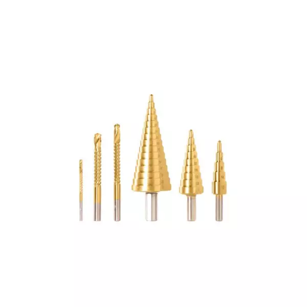 Total Step Drill Bit Set With Saw Drill Tacsd2061 (Pack Of 6Pcs) 1 Total Step Drill Bit Set With Saw Drill Tacsd2061 (Pack Of 6Pcs)