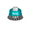 Total Wire Cup Brush with Nut 75mm Twister Hard Silver TAC32031